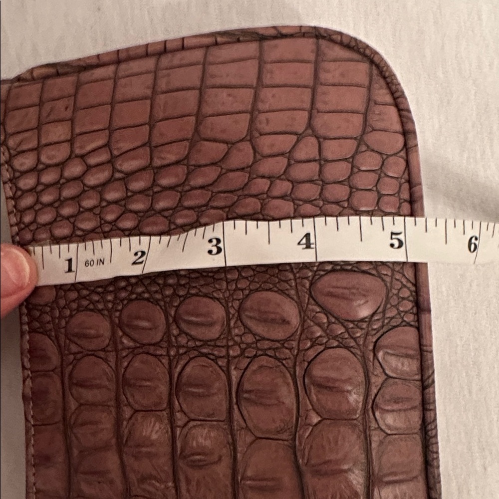 Vintage Brahmin Y2K Croc Embossed Leather Handbag Shoulder Mini Bag w/ Dust Bag - Picture 8 of 16